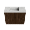 Mondiaz JOYA-DLUX Meuble de toilette 50cm - couleur Walnut - Lavabo FAYE position Gauche Sans trou de robinet couleur Opalo. SW1422577
