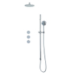 Fortifura Nebbio Ensemble de douche pluie - robinet encastré - élément encastré - barre coulissante - flexible de douche métal - douchette ronde - bras mural 35cm - pomme de douche ronde - chrome SW1237951