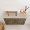 Mondiaz JOYA-DLUX 60cm meuble de toilette - couleur Dusk - Vasque FAYE position Gauche 1 trou de robinet couleur Saba. SW1426042