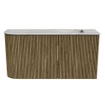 Mondiaz JOYA-DLUX Meuble de toilette 81,6cm - arrondi gauche couleur Dusk - Lavabo FAYE position Droite 1 trou de robinet couleur Glace SW1423177