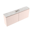 MONDIAZ TURE-DLUX Meuble toilette - 120cm - Rosee - EDEN - vasque Glace - position centrale - 1 trou de robinet SW1103484