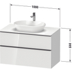 Duravit D-Neo wastafelonderkast 100x66.4x55cm 2 lades Eiken (zwart) Mat SW641242