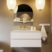 MONDIAZ VICA-DLUX Ensemble meuble de salle de bains - 100cm - meuble bas talc - 2 tiroirs - lavabo encastré cloud gauche - sans trous de robinet - version haute 60cm - frape SW1088853