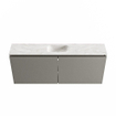 MONDIAZ TURE-DLUX Meuble toilette - 120cm - Smoke - EDEN - vasque Ostra - position centrale - sans trou de robinet SW1105103