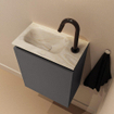 MONDIAZ TURE-DLUX Meuble toilette - 40cm - Dark Grey - EDEN - vasque Ostra - position gauche - 1 trou de robinet SW1104791