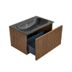 MONDIAZ KURVE-DLUX 70cm Meuble salle de bain - couleur Walnut - 1 tiroir - vasque BIG SMALL centre - sans trou de robinet - couleur Lava SW1137223