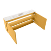 MONDIAZ TURE-DLUX Meuble toilette - 120cm - Ocher - EDEN - vasque Frappe - position centrale - 1 trou de robinet SW1102894