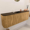 Mondiaz JOYA 123.2cm toiletmeubel - ronding links en rechts kleur Oak - Wastafel FAYE positie Midden 1 kraangat kleur Urban. SW1421243