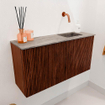 Mondiaz JOYA-DLUX 80cm toiletmeubel - kleur Ruby - Wastafel FAYE positie Rechts Zonder kraangat kleur Oza. SW1425507