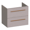 BRAUER Trust meuble de salle de bains sous‑lavabo peu profond 60 sans poignées rapportées 2 tiroirs à fermeture en douceur et 1 découpe pour siphon - Timber Greige SW1204088