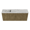 Mondiaz JOYA-DLUX 100cm meuble de toilette - couleur Dusk - Vasque FAYE position Gauche Sans trou de robinet couleur Glace. SW1423161