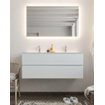 Mondiaz VICA ensemble de meuble de salle de bain - 120cm - meuble sous-vasque argile - 2 tiroirs - lavabo nuage double - 2 trous de robinet - version XL 60cm de haut SW1090706