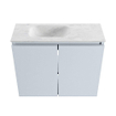 MONDIAZ TURE-DLUX Meuble toilette - 60cm - Clay - EDEN - vasque Opalo - position gauche - 1 trou de robinet SW1104224