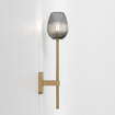 Astro Tacoma Single Grande Wandlamp/Plafondlamp - 230V - IP44 - ovaal - geribbeld - smoke glas - messing (goud) SW1569650