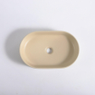 QeramiQ Arto vasque à poser - 49.5x31.5x13cm - cannelée - ovale - céramique - beige mat SW1413967