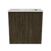 Mondiaz JOYA-DLUX 40cm toiletmeubel - kleur Shadow - Wastafel FAYE positie Rechts Zonder kraangat kleur Opalo. SW1422884