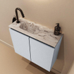 MONDIAZ TURE-DLUX Meuble toilette - 60cm - Clay - EDEN - vasque Glace - position gauche - 1 trou de robinet SW1103224