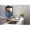 Hansgrohe M51 M5117-H300 Mitigeur de cuisine 1 trou avec douchette extractible avec bec pivotant 110°/150° chrome SW241715