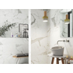 Cifre Ceramica Statuario carrelage mural et de sol - 75x75cm - 10.2mm - Carré - rectifié - Aspect marbre - Blanc/noir mat SW359626