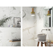 Cifre Statuario Carrelage sol et mural blanc 75x75cm look marbre SW359626