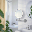 Smedbo Miroir de maquillage 7x grossissant mural 20cm avec éclairage chrome SW542096