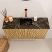 Mondiaz JOYA-DLUX 80cm toiletmeubel - kleur Oak - Wastafel FAYE positie Midden Zonder kraangat kleur Lava. SW1422047