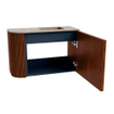 Mondiaz JOYA-DLUX Meuble de salle de bains - 61,6cm - arrondi gauche couleur Ruby - Vasque FAYE position Droite Sans trou de robinet couleur Arena SW1425297
