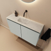 MONDIAZ TURE-DLUX Meuble toilette - 80cm - Greey - EDEN - vasque Opalo - position centrale - sans trou de robinet SW1104306