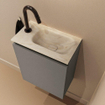 MONDIAZ TURE-DLUX Meuble toilette - 40cm - Smoke - EDEN - vasque Ostra - position droite - 1 trou de robinet SW1105108