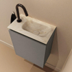 MONDIAZ TURE-DLUX Meuble WC 40 cm Smoke. Lavabo EDEN Ostra position droite. Avec 1 trou de robinet. SW1105108