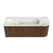 MONDIAZ KURVE-DLUX 125cm Meuble salle de bain avec module 25 D - couleur Walnut - 1 tiroir - 1 porte - vasque BIG MEDIUM gauche - 1 trou de robinet - couleur Frappe SW1137437