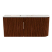 Mondiaz JOYA-DLUX 91.6cm toiletmeubel - ronding rechts kleur Ruby - Wastafel FAYE positie Links 1 kraangat kleur Frappe. SW1423503