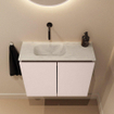 MONDIAZ TURE-DLUX Meuble toilette - 60cm - Rosee - EDEN - vasque Opalo - position gauche - sans trou de robinet SW1104493
