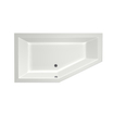 Xenz Society Baignoire d'angle - 160x90x53 - bonde au milieu - Gauche - acrylique - blanc mat SW103342