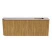 Mondiaz JOYA-DLUX 111.6cm toiletmeubel - ronding links kleur Oak - Wastafel FAYE positie Rechts 1 kraangat kleur Arena. SW1423907