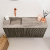 Mondiaz JOYA-DLUX 80cm toiletmeubel - kleur Shadow - Wastafel FAYE positie Links Zonder kraangat kleur Oza. SW1425040