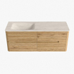 Mondiaz CIRO-DLUX Badkamermeubelset - 130x45x50cm - Solid surface wastafel Meli - 1 wasbak Links - 1 kraangat - 4 lades - Oak SW1531401