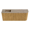 Mondiaz JOYA-DLUX Meuble de toilette 101,6cm - arrondi droit couleur Chêne - Vasque FAYE position Gauche Sans trou de robinet couleur Arena SW1423880