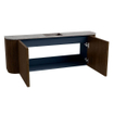 Mondiaz JOYA-DLUX 113.2cm toiletmeubel - ronding links en rechts kleur Walnut - Wastafel FAYE positie Midden 1 kraangat kleur Oza. SW1424608