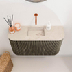 Mondiaz JOYA-DLUX 73.2cm toiletmeubel - ronding links en rechts kleur Shadow - Wastafel FAYE positie Midden Zonder kraangat kleur Frappe. SW1422700