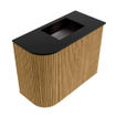 Mondiaz JOYA 51.6cm toiletmeubel - ronding links kleur Oak - Wastafel FAYE positie Rechts 1 kraangat kleur Urban. SW1421266