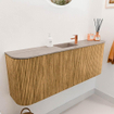 Mondiaz JOYA-DLUX 113.2cm toiletmeubel - ronding links en rechts kleur Oak - Wastafel FAYE positie Midden 1 kraangat kleur Saba. SW1424254