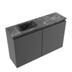 MONDIAZ TURE-DLUX Meuble de toilettes 80cm Dark Grey. EDEN lavabo Lava position gauche. Avec 1 trou de robinet. SW1103749