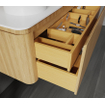 Saniclass Terra Ensemble meuble de salle de bains - 120cm - 2 tiroirs - coins arrondis - plan de toilette - sandwood (chêne clair) SW1441235