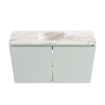 MONDIAZ TURE-DLUX Meuble toilette - 80cm - Greey - EDEN - vasque Frappe - position centrale - sans trou de robinet SW1102792