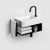 Clou Flush 3 fontein 36x18x9cm kraangat rechts Keramiek Wit SW9328