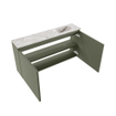 MONDIAZ TURE-DLUX Meuble toilette - 100cm - Army - EDEN - vasque Glace - position droite - sans trou de robinet SW1103204