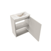 MONDIAZ TURE-DLUX Meuble de toilettes 40 cm Linen. EDEN lavabo Frappe position droite. Sans trou de robinet. SW1102825