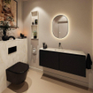 MONDIAZ TURE-DLUX Meuble toilette - 120cm - Urban - EDEN - vasque Ostra - position centrale - sans trou de robinet SW1104696