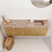 Mondiaz JOYA-DLUX 111.6cm toiletmeubel - ronding links kleur Oak - Wastafel FAYE positie Rechts 1 kraangat kleur Arena. SW1423907